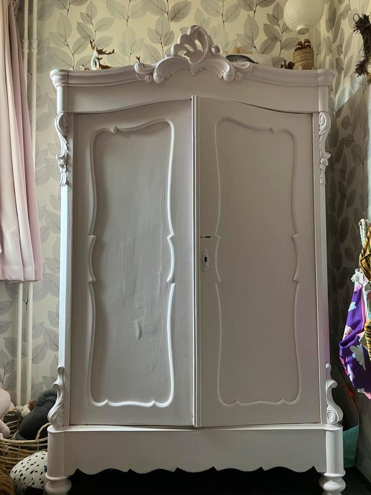 Biedemeier Roze Kledingkast, Huis en Inrichting, Kasten | Kledingkasten, Gebruikt, 200 cm of meer, 100 tot 150 cm, 25 tot 50 cm