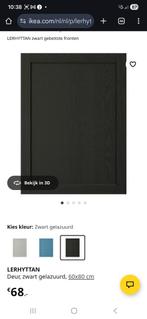 Ikea LERHYTTAN Deur - Zwart Gelazuurd - 60x80 cm, Ophalen, Nieuw, Zwart, Overige typen