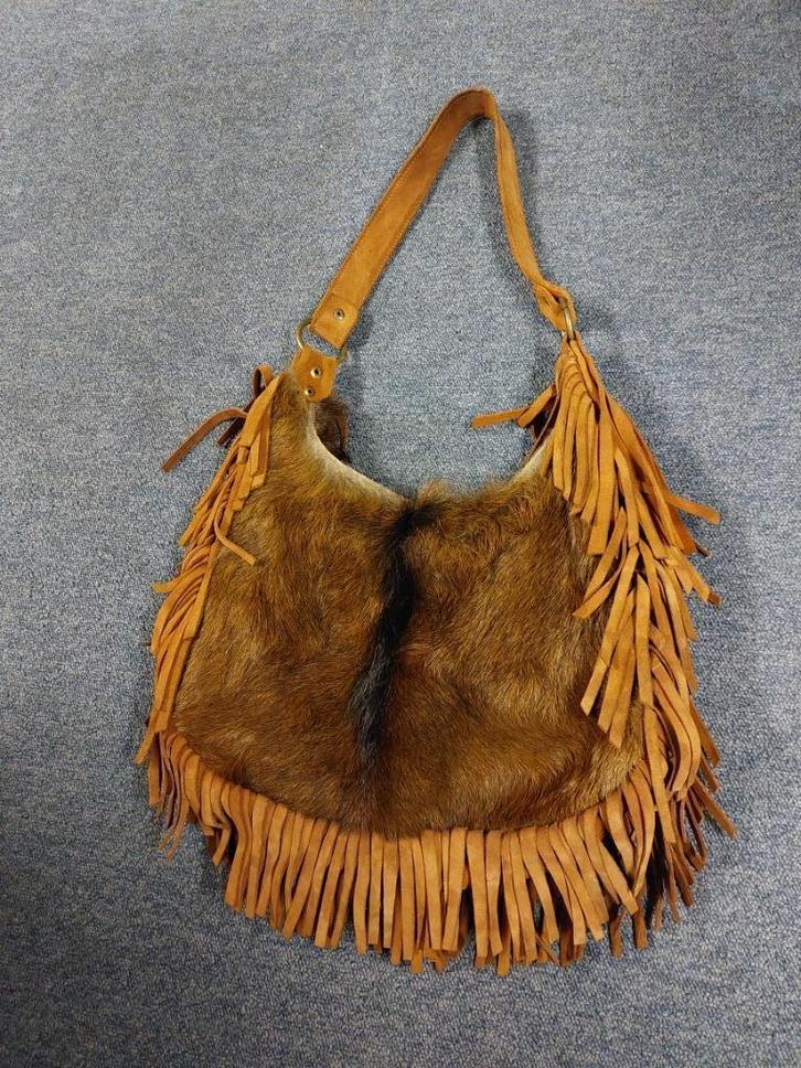 Tas van geitenleer met franjes - nooit gebruikt, dus nieuw!, Sieraden, Tassen en Uiterlijk, Tassen | Damestassen, Zo goed als nieuw
