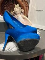 Satijnen Platform Pumps, Royal Blue, maat 41, Pumps, Style Shoes, Zo goed als nieuw, Verzenden