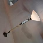 Oude hanglamp met katrol en glazen kap, Huis en Inrichting, Lampen | Vloerlampen, Ophalen of Verzenden, Zo goed als nieuw, Minder dan 100 cm