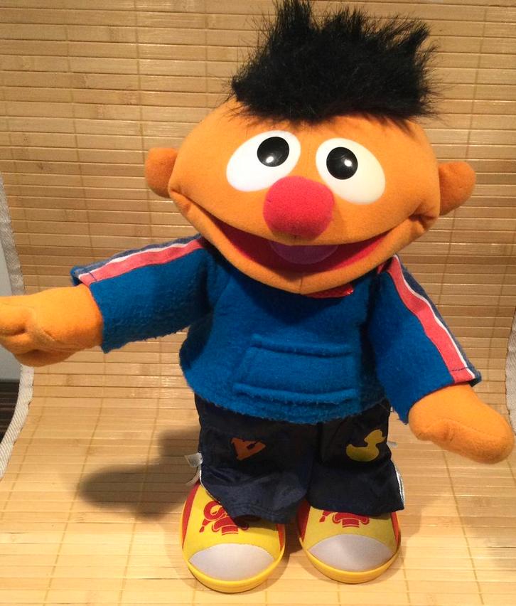 Grote Fisher Price Ernie van Sesamstraat,Jim Henson, Verzamelen, Poppetjes en Figuurtjes, Zo goed als nieuw, Ophalen of Verzenden