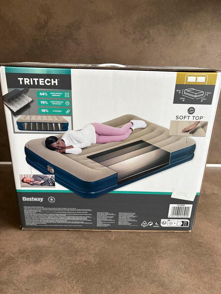 Nieuwe bestway tritech queen luchtmatras met ingebouwde pomp, Caravans en Kamperen, Luchtbedden, Nieuw, 2-persoons, Ingebouwde pomp