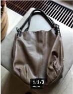 Buidel tas bruin /beige H 38 Br 35 cm,Made in italy, Ophalen of Verzenden, Zo goed als nieuw, Beige, Handtas