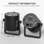 DJLicht 6x6W RGBWAUV met accu en afstandsbediening ronde par, ., Nieuw, Ophalen of Verzenden, .