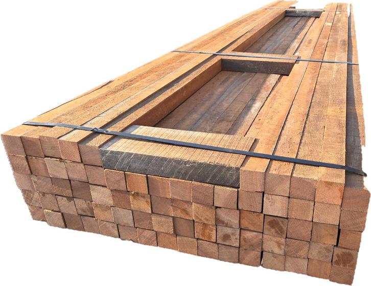 74 Hardhouten balken 5.0x5.0 / 3.90 m - nr: HB42, Tuin en Terras, Palen, Balken en Planken, Nieuw, Balken, 250 cm of meer, Hardhout