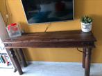 Donkere zware sidetable massief! Prikkie, Ophalen, 100 tot 150 cm, Zo goed als nieuw, Overige houtsoorten