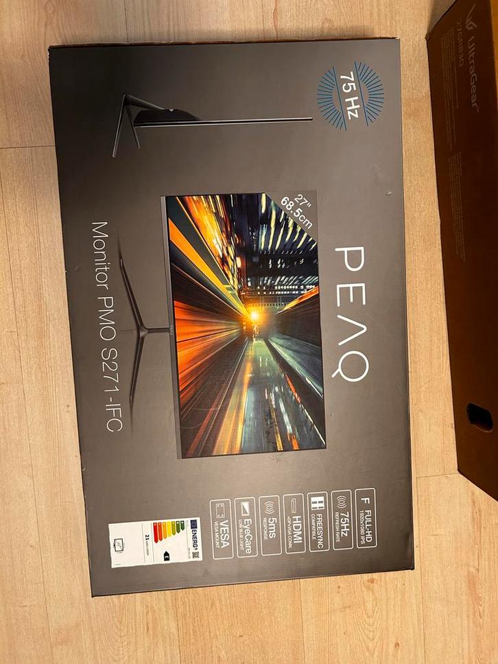 PEAQ computer monitor 27 inch, Computers en Software, Monitoren, Nieuw, 61 t/m 100 Hz, HDMI, Gaming, IPS, Full HD, 5 ms of meer