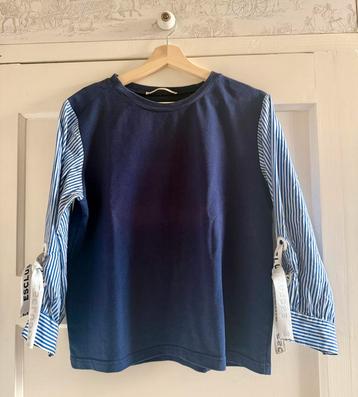 Blauw shirt driekwart mouw, maat 40/L, merk: Exclusive beschikbaar voor biedingen