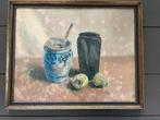 Schilderij krijt waterververf stilleven gesigneerd J. Honig, Antiek en Kunst, Kunst | Schilderijen | Klassiek, Ophalen of Verzenden