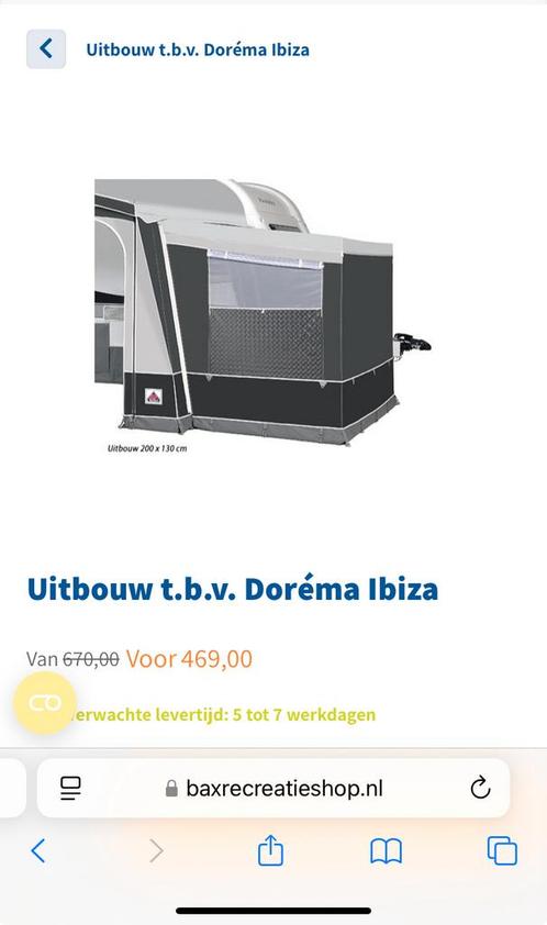 Dorema uitbouw/ slaapcabine met peesverbinding, Caravans en Kamperen, Tentaccessoires, Zo goed als nieuw, Ophalen