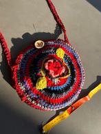 Nieuwe gehaakte ronde rood/blauwe tas, Sieraden, Tassen en Uiterlijk, Tassen | Damestassen, Verzenden, Nieuw, Rood, Overige typen