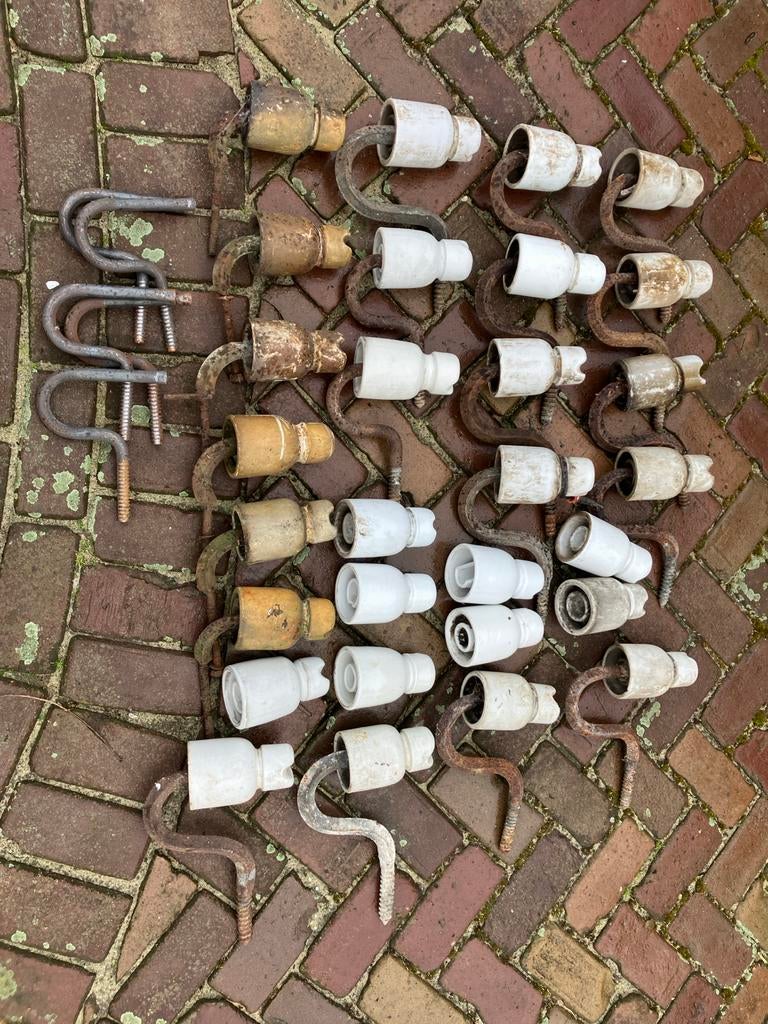 Isolatoren, isolator, porselein, telefoonpalen, Ophalen of Verzenden, Gebruikt, Overige typen