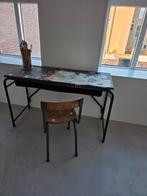 Vintage bureau set (komt uit schildersatelier), Ophalen, Gebruikt, 25 tot 50 cm, Rechthoekig