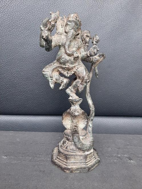 Bronzen Ganesh/Ganapati danst op cobra Naga/Azië/India, Antiek en Kunst, Kunst | Niet-Westerse kunst, Ophalen of Verzenden
