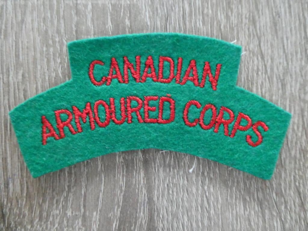 Canadian Armoured Corps shoulder sleeve, Ophalen of Verzenden, Landmacht, Engeland, Embleem of Badge