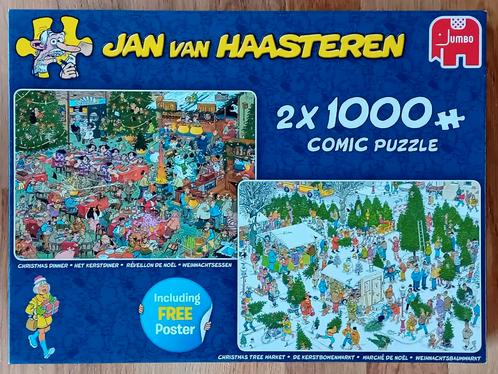 Jan van Haasteren puzzel kerst 2x 1000 compleet, Hobby en Vrije tijd, Denksport en Puzzels, Zo goed als nieuw, Legpuzzel, 500 t/m 1500 stukjes