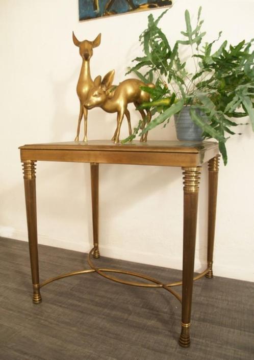 Hollywood regency vintage messing design side table, Antiek en Kunst, Antiek | Meubels | Tafels, Ophalen of Verzenden