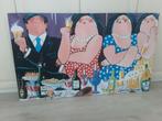 DIKKE DAMES SCHILDERIJ VAN V.LEERSUM, Antiek en Kunst, Kunst | Schilderijen | Modern, Ophalen