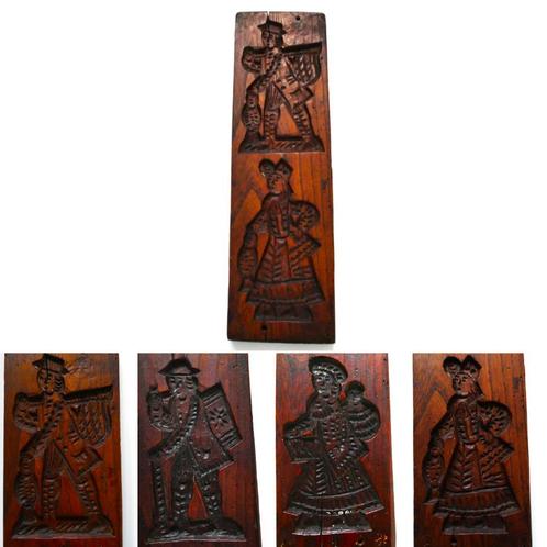 Hollandse koekplank speculaasplank dubbelzijdig 4 Marskramer, Antiek en Kunst, Kunst | Beelden en Houtsnijwerken, Ophalen of Verzenden