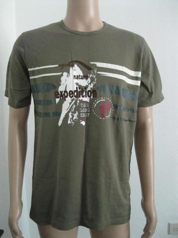 maat L, 1 nieuw Real Men T-shirt, groen met opdruk, 71 cm. beschikbaar voor biedingen