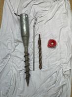 Grondboor Parasolvoet - Gebruikt- met extra boor, Ophalen of Verzenden, Gebruikt, Minder dan 1 meter, Parasolvoet