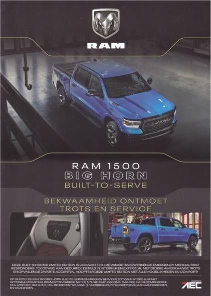 Leaflet Ram 1500 Big Horn 2023 NEDERLAND, Nieuw, Ophalen of Verzenden, Overige merken, AEC