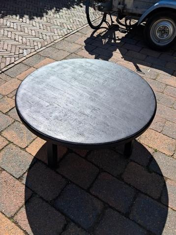 salontafel tafel massief eiken met stalen poten beschikbaar voor biedingen