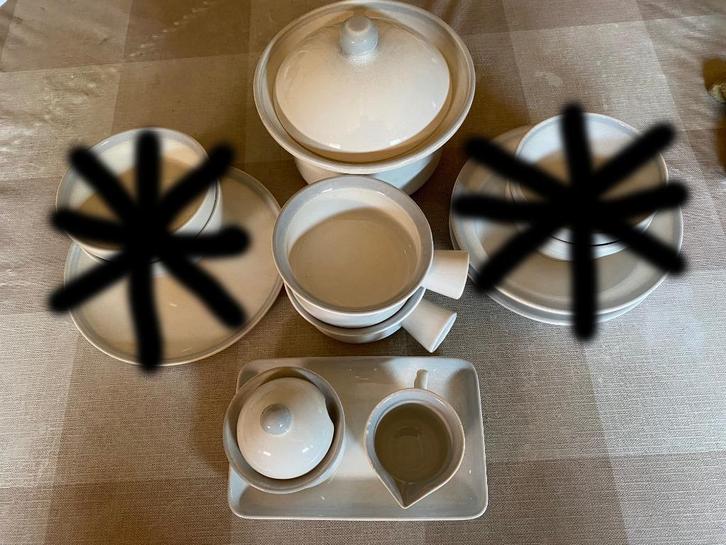 Servies - Huizen Driehoek - aardewerk, Antiek en Kunst, Antiek | Servies los, Ophalen of Verzenden