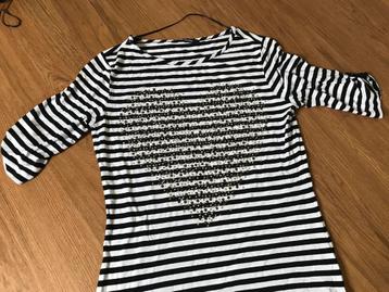 Belly barclay collectie zwart wit top met hart print maat m beschikbaar voor biedingen