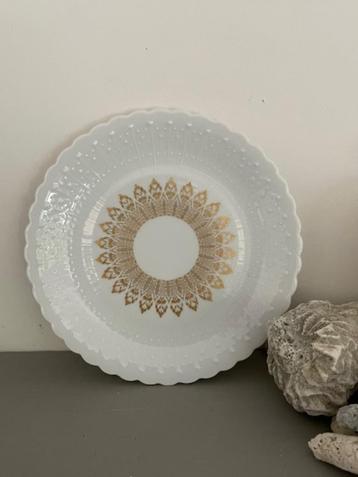 Vintage wit goud bord. Limoges porselein. Colbert.    beschikbaar voor biedingen