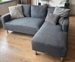 Antraciet bank met chaise longue links - 180x140 cm, 125 tot 150 cm, 150 tot 200 cm, Driepersoons, Ophalen of Verzenden