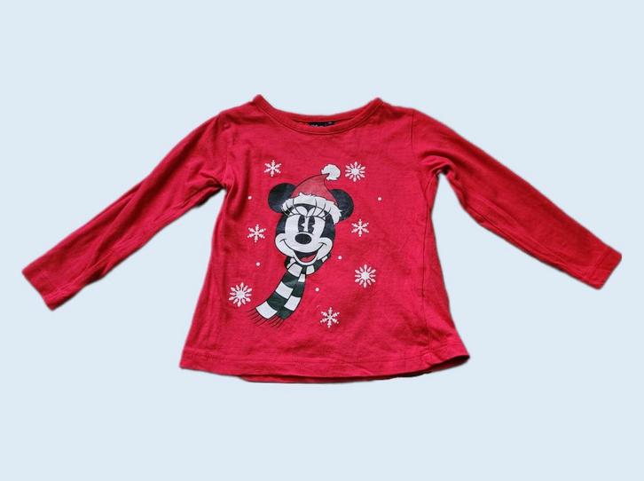 DISNEY rode Mickey kerst longsleeve maat 92 ~ MP3015, Kinderen en Baby's, Kinderkleding | Maat 92, Gebruikt, Jongen, Shirt of Longsleeve