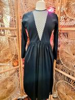 YatvaVintage: YV4492: Vintage 70's Dress, Maat 38/40 (M), Zwart, Ophalen of Verzenden, Vintage