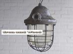 Grote metalen XXL bully /hanglamp afm H50 D30, Huis en Inrichting, Lampen | Hanglampen, Gebruikt, Emaille, oud, vintage , stoer, robuust, grijs, industrieel
