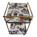 Vintage pilastro trolley met flessenrek, Huis en Inrichting, Ophalen, Overige materialen, Gebruikt, 50 tot 75 cm