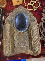 Antieke kledingborstel met spiegel, Antiek en Kunst, Ophalen, Brons