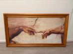 De Schepping van Adam - handen - mooie lijst - 60x110cm, Antiek en Kunst, Ophalen
