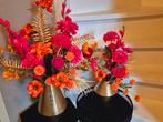 Set vazen indore home crocodile goud + boeket zijde bloemen, Ophalen of Verzenden, Nieuw, Binnen