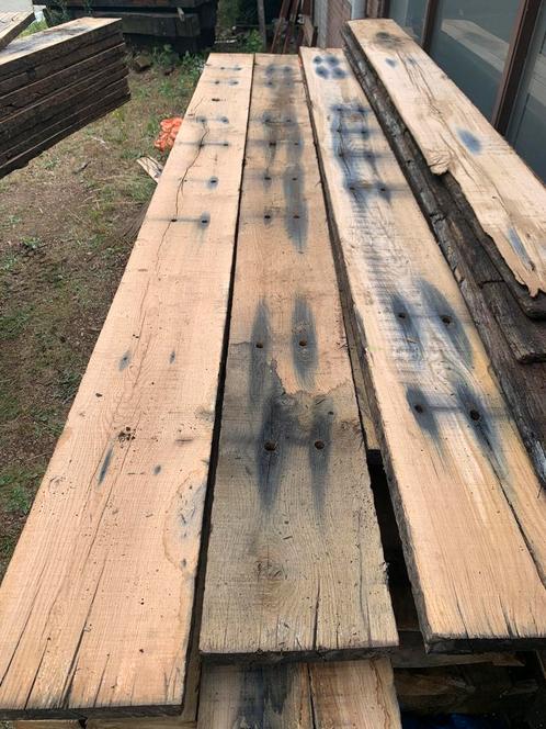 Eiken Sleeperwood | Wagonplanken, Doe-het-zelf en Verbouw, Hout en Planken, Zo goed als nieuw, Eiken, Ophalen of Verzenden