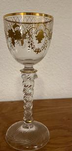 Moser antieke wijnglazen goud kristal, Ophalen of Verzenden