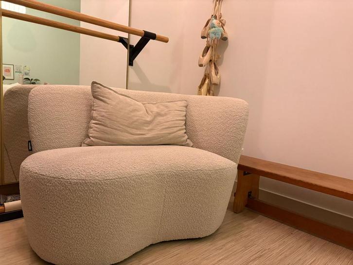 Woood Fauteuil Stone Crème - Stijlvol!, Huis en Inrichting, Fauteuils, Zo goed als nieuw, Hout, 50 tot 75 cm, 75 tot 100 cm, Ophalen