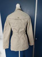 Mooie beige korte trenchcoat - XS - Beige met zwarte stippen, Beige, Ophalen of Verzenden, Zo goed als nieuw, Clockhouse