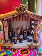 Kerstgroep 13-dlg, aardewerk paars/goud met stalletje, Ophalen, Zo goed als nieuw