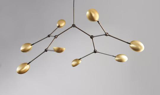 101 Copenhagen Drop Kroonluchter, GOUD/MESSING B.155-D90, Huis en Inrichting, Lampen | Hanglampen, Zo goed als nieuw, Minder dan 50 cm