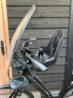 Bobike fietsstoeltje incl. scherm, kleur zwart, Ophalen, Voetsteuntjes, Voorzitje, Zo goed als nieuw
