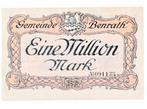 Duitsland 1 miljoen Mark 1923 bon Benrath, Postzegels en Munten, Bankbiljetten | Europa | Niet-Eurobiljetten, Ophalen of Verzenden