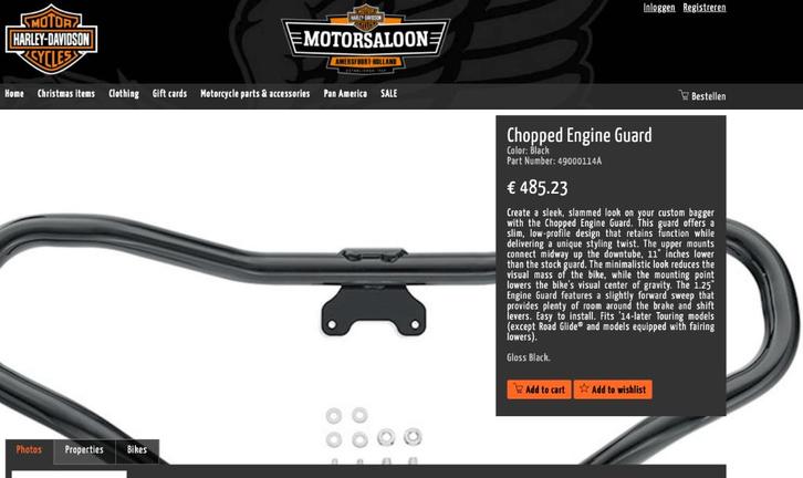 Harley Davidson Chopped Engine Guard Set (Road Glide), Motoren, Onderdelen | Harley-Davidson, Gebruikt, Ophalen of Verzenden