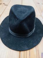 Henschel Hat Co. Zwarte Wollen Hoed - Maat L, Ophalen of Verzenden, Zo goed als nieuw, Henschel hat co, Hoed