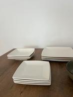 L'Art de la Table wit vierkant bordenset + extra schaaltje, Ophalen, Gebruikt, Effen, Aardewerk